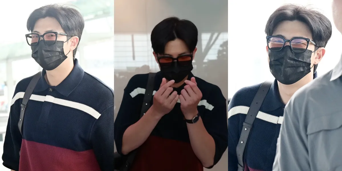 Ready to Work on BTS's New Album, 7 Photos of RM BTS at the Airport - Aegyo Before Flying to Los Angeles