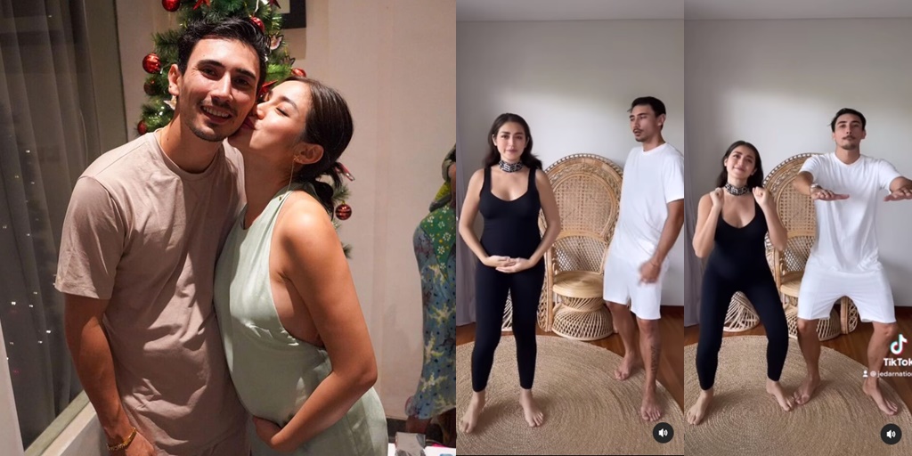 So Sweet! Peek at 12 Photos of Jessica Iskandar Showing off her Baby Bump While Dancing with Husband - Vincent Verhaag Hugging and Kissing his Wife's Cheek