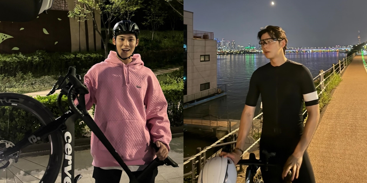 Cycling Friends, 10 Photos of Mingyu SEVENTEEN and Cha Eun Woo Allegedly Working Out Together - Casual Cycling at Night