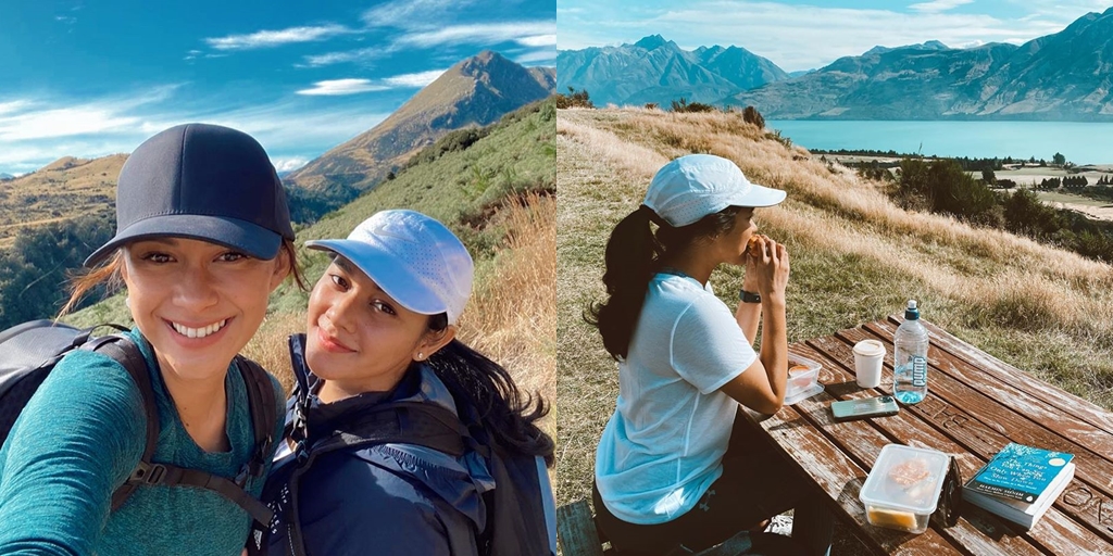 Not Accompanied by Andrew White, Check out 12 Exciting Photos of Nana Mirdad and Naysilla Vacationing in New Zealand: Hiking for Fresh Air - Trying Skydiving!