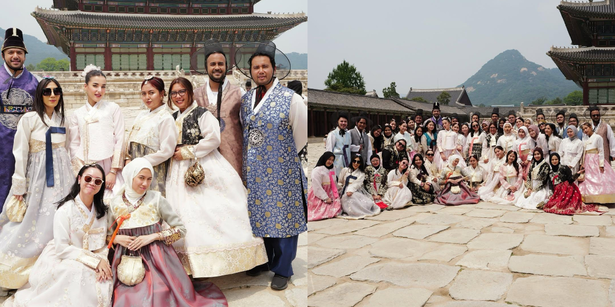7 Portraits of Tasya Farasya Taking Employees on a Trip to South Korea, Wearing Hanbok