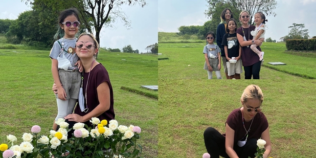 Smiling Freely, 8 Moments Joanna Alexandra Visits Raditya Oloan's Grave - Staying Strong After Her Husband's Departure