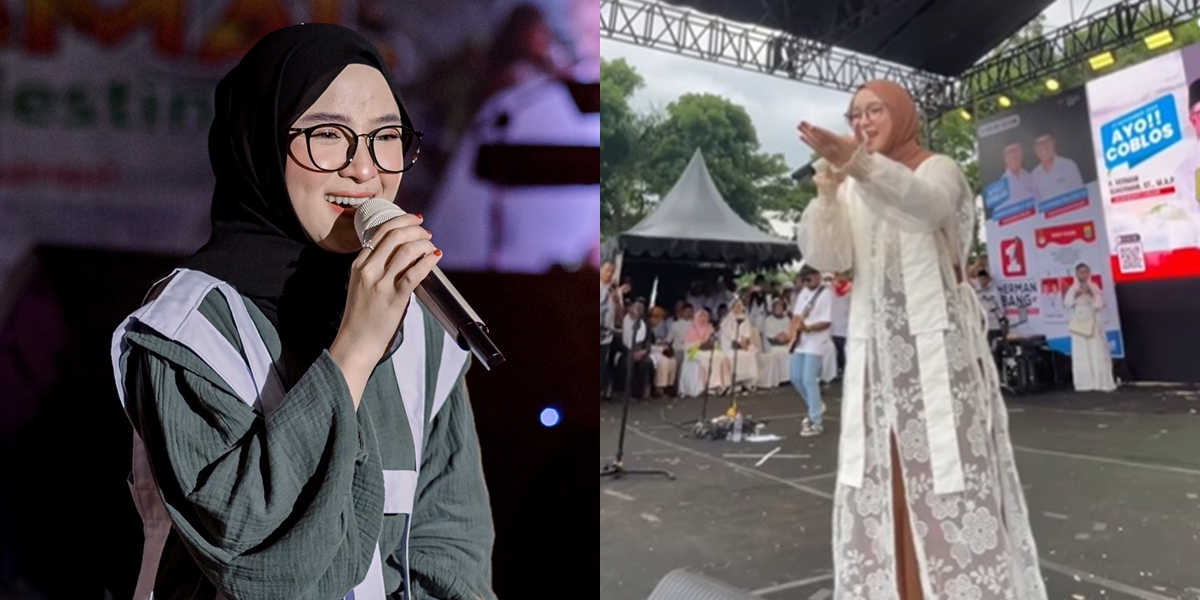 Amidst Pro and Contra, Here are 8 Photos of Nissa Sabyan Who Continues to Perform Amidst Rumors of Marriage with Ayus - Attended by Hundreds of Spectators