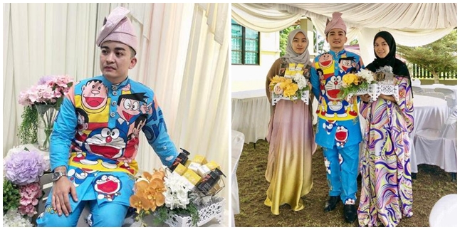 Unique, This Man Gets Married Using Doraemon-themed Outfit