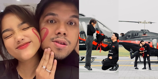 After the breakup, Thoriq Halilintar's picture 'proposing' to Fuji in a helicopter makes people emotional