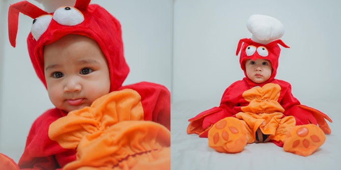 After Appearing Like Aladdin Riding a Carpet, Here are 8 Photos of Rayyanza Wearing Mr. Crab Costume - Once Again Making Netizens Adore and Boosting Their Mood