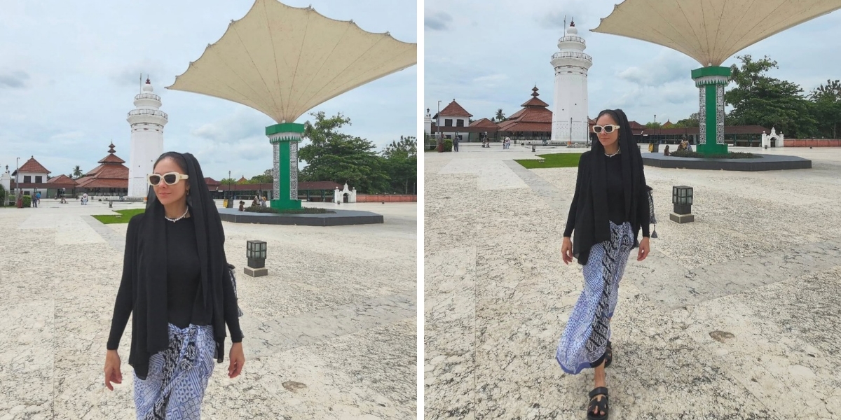 Wulan Guritno Captures Her Portrait at the Great Mosque of Banten, Location of Her Latest Film Shoot