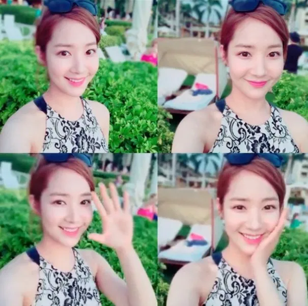 Senyum manis Park Min Young di Hawaii © Kpop Herald