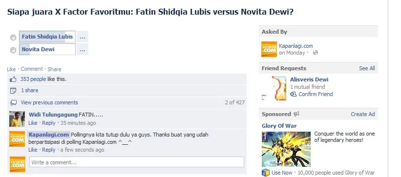 Polling Fatin - Novita Dewi