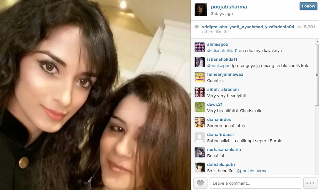 Pooja berambut keriting, masih cantik? @instagram Pooja Sharma