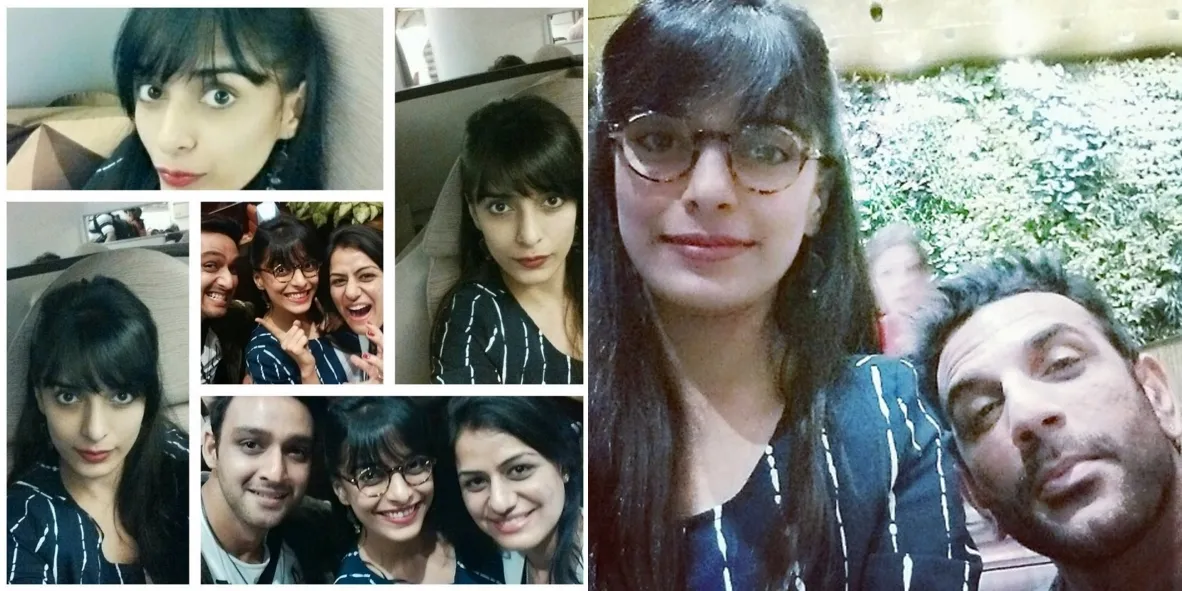 Pooja Sharma selfie bareng bintang 'Mahabharata' di bandara. ©instagram/poojabsharma
