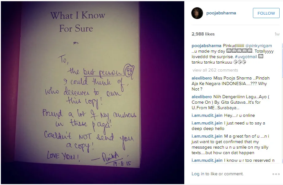 Ini dia kejutan yang membuat Pooja Sharma berbunga-bunga © Instagram.com/poojabsharma