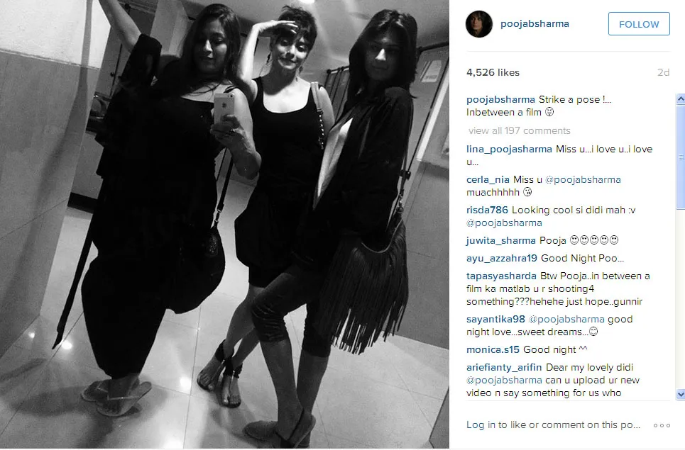 Ini dia pose menggoda dengan nuansa hitam ala Pooja Sharma @instagram.com/poojabsharma