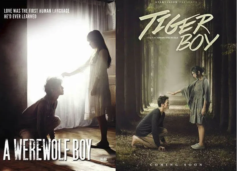 Teaser poster TIGER BOY yang dianggap terlalu mirip dengan poster film Song Joong Ki A WEREWOLF BOY. ©istimewa