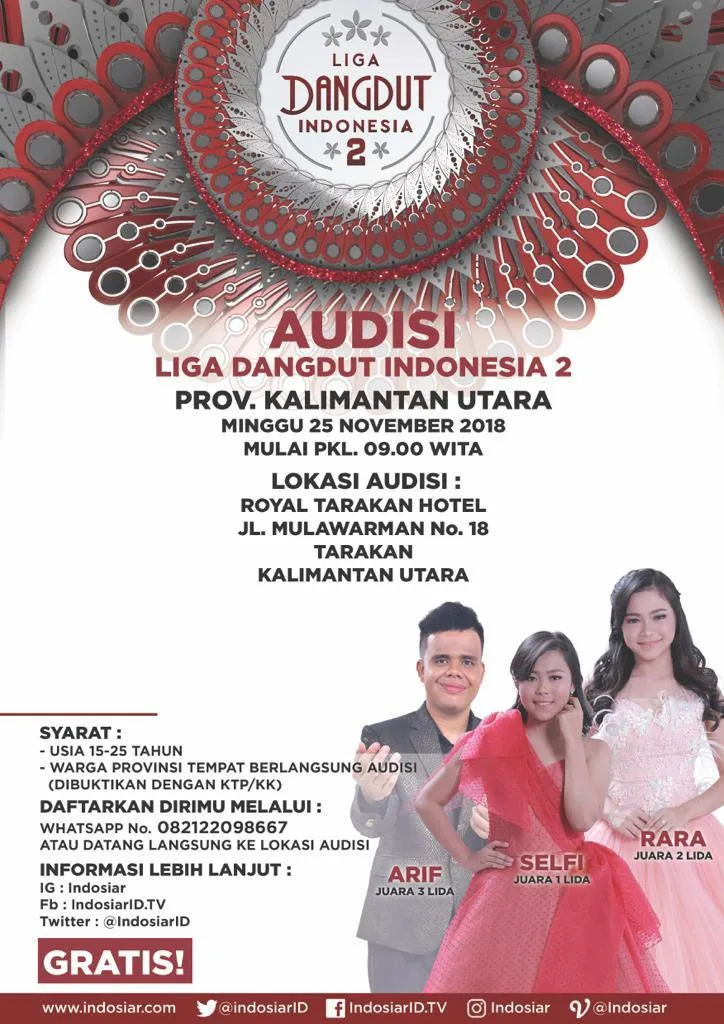 Jadwal Audisi Liga Dangdut Indonesia 2 (LIDA 2) © Indosiar