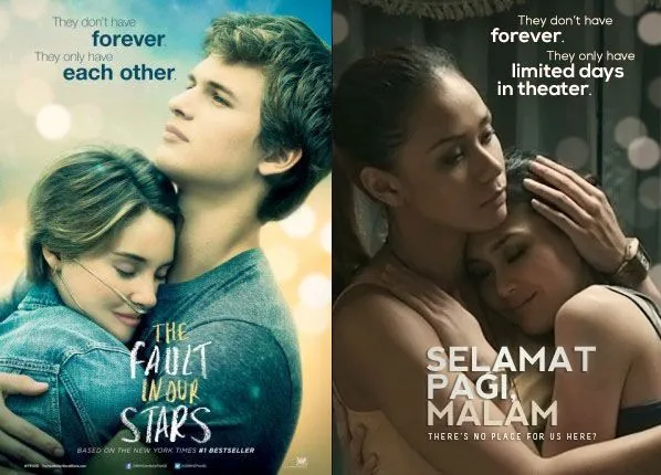 Poster kedua menampilkan kedua tokoh utama SELAMAT PAGI, MALAM.