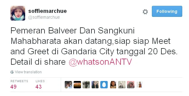 Praneet dan Dev Joshi bakal datang ke Indonesia © Twitter.com/soffiemarchue