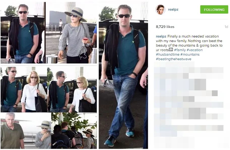 Preity dan keluarga suami liburan di Gunung ©instagram/realpz