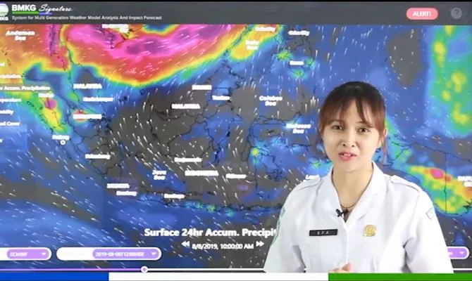 Presenter BMKG Cantik (credit: @infoBMKG)