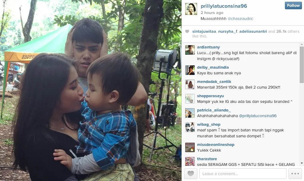 Ups, ketahuan deh sama bang Ali! @ instagram.com/prillylatuconsina96