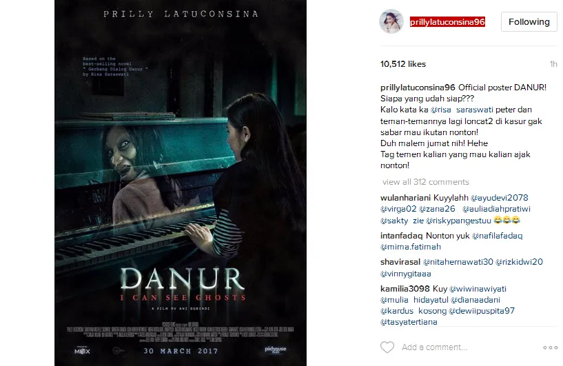 Official poster Danur © Instagram/prillylatuconsina96