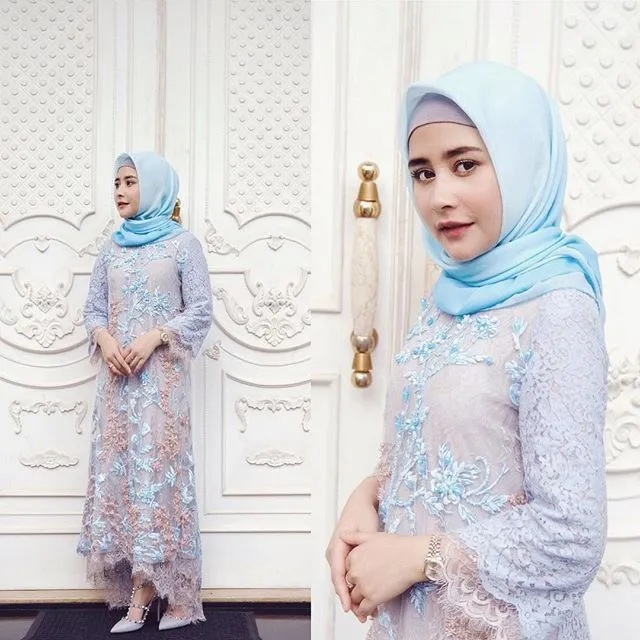 Cantiknya Prilly pakai hijab di momen lebaran. Credit: via instagram.com/prillylatuconsina96