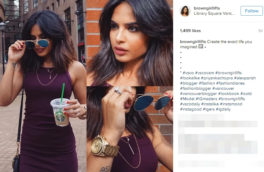Mirip kan dengan Priyanka Chopra? ©instagram/browngirllifts