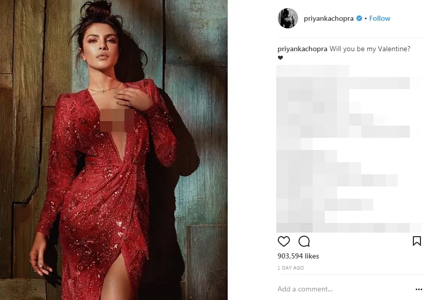 Penampilan Priyanka di hari Valentine, cantik ©instagram/priyankachopra