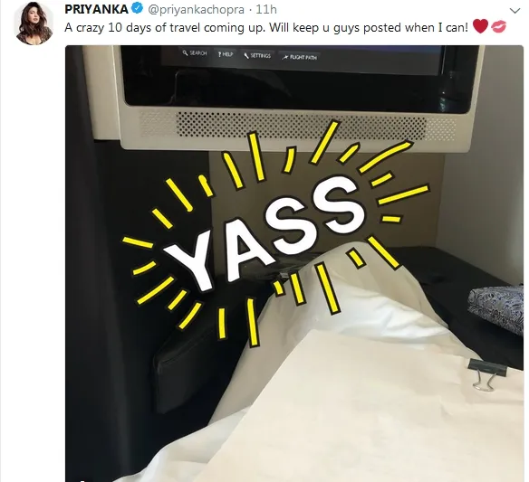 Priyanka terbang ke Inggris? ©twitter/priyankachopra