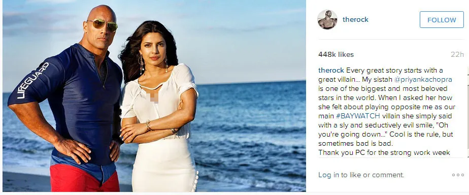 Priyanka Chopra siap 'menaklukkan' Dwayne Johnson © Instagram.com/therock
