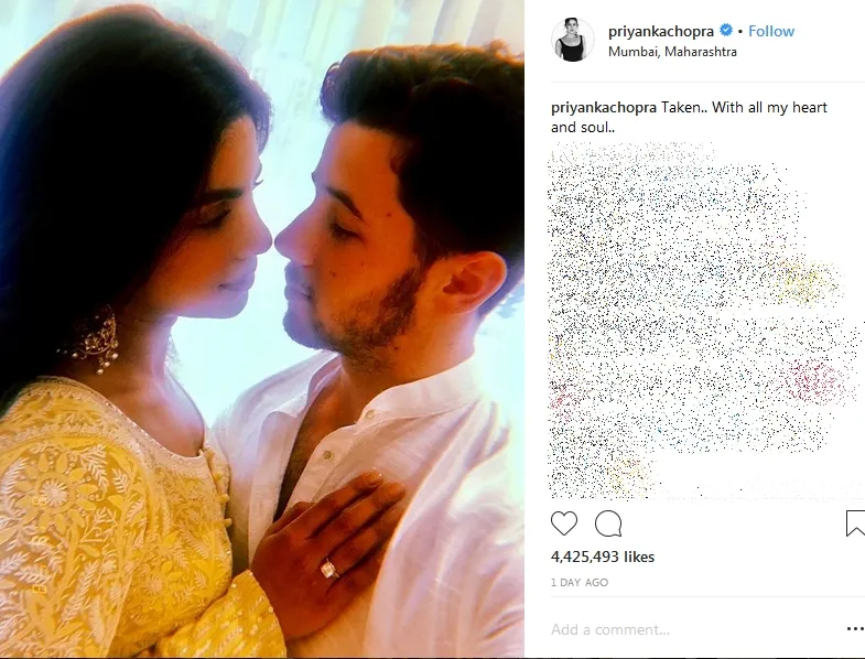 Priyanka dan Nick resmi bertunangan ©instagram/priyankachopra