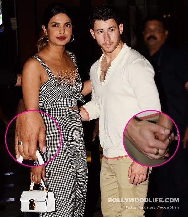 Priyanka dan Nick Jonas memakai cincin couple ©bollywoodlife