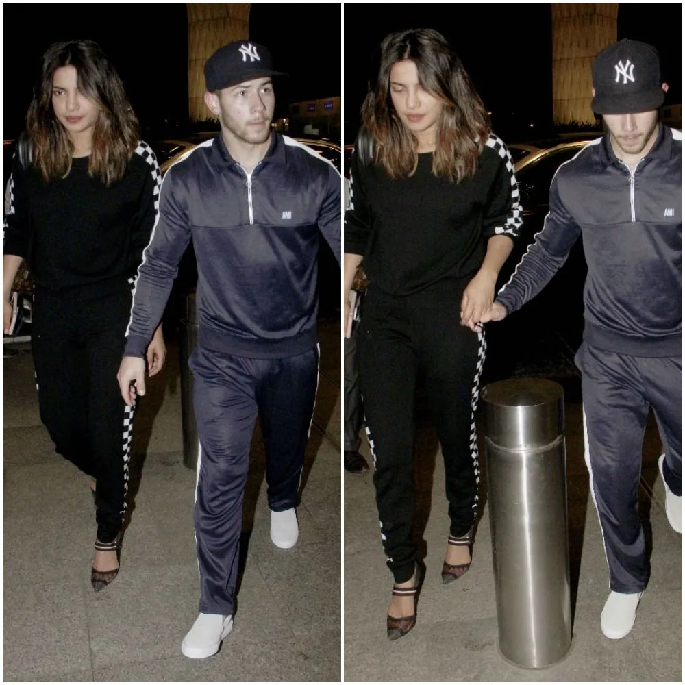 Priyanka dan Nick ketika di bandara Mumbai sebelum kembali ke Amerika ©bollywoodlife
