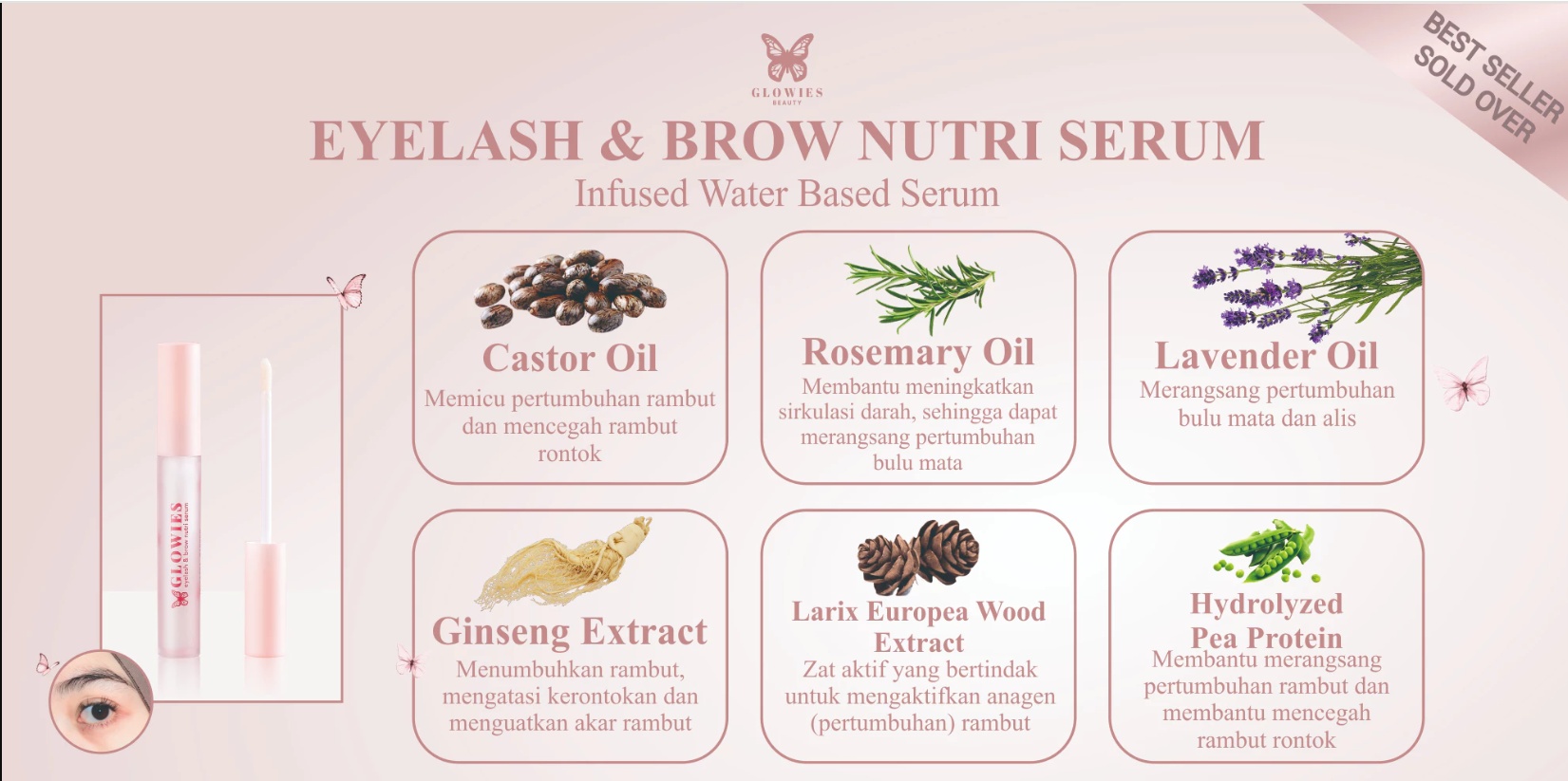 Produk Eyelash & Brow Nutri Serum Glowies Beauty