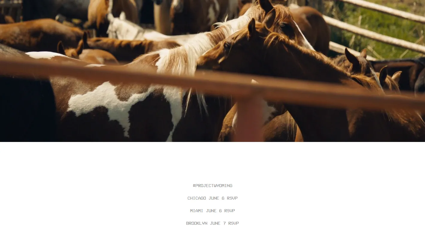 Tidak ada detail lebih jauh tentang acara yang akan dihadirkan Project Wyoming di setiap kotanya © kanyewest.com