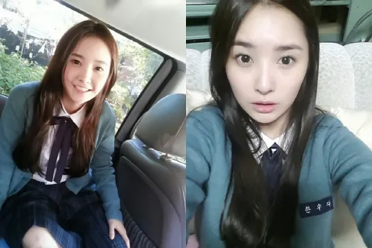 Woo Hee mengenakan seragam sekolah dengan cantik. ©soompi.com