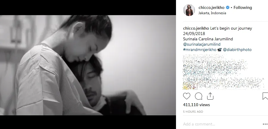 Putri Marino dan Chicco Jerikho pada proses persalinan ©instagram/chicco.jerikho
