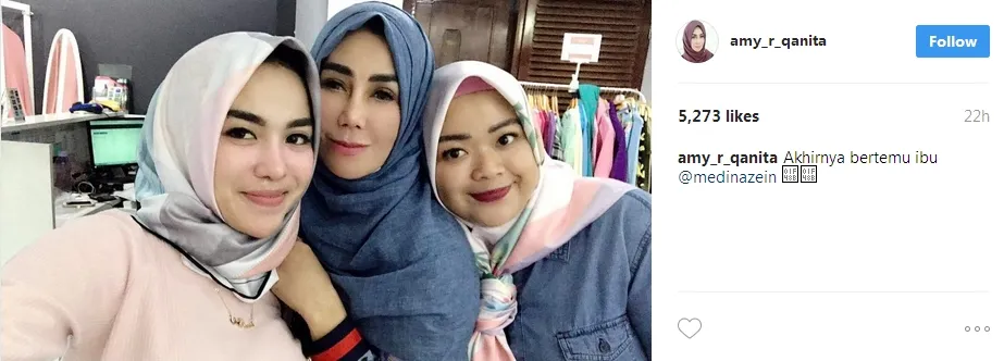 Amy tak datang di pernikahan Caca Tengker ©instagram/amy_r_qanita