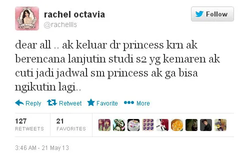 Alasan Rachel Keluar