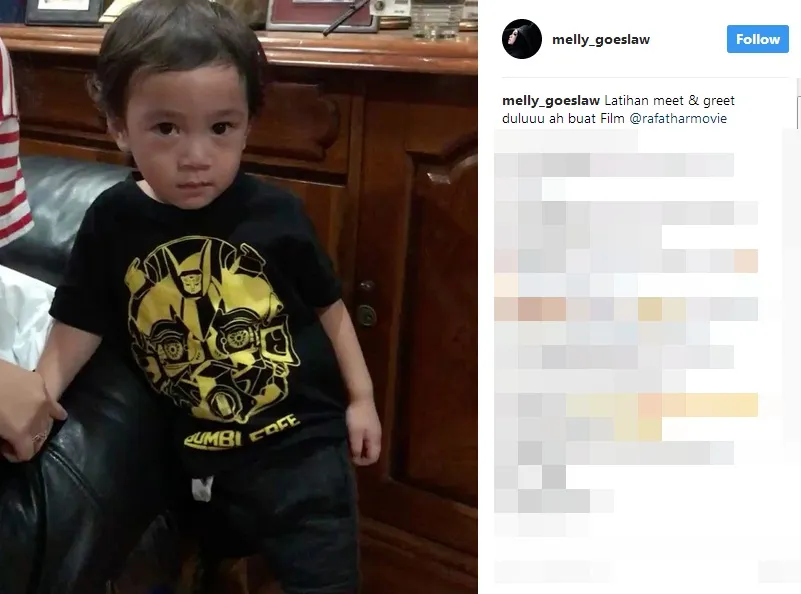 Rafathar latihan jumpa fans ©instagram/mellygoeslaw