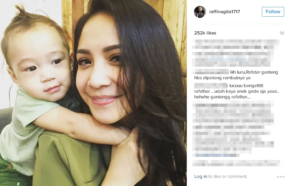 Rafathar peluk mesra mamanya. / ©Instagram.com/raffinagita1717