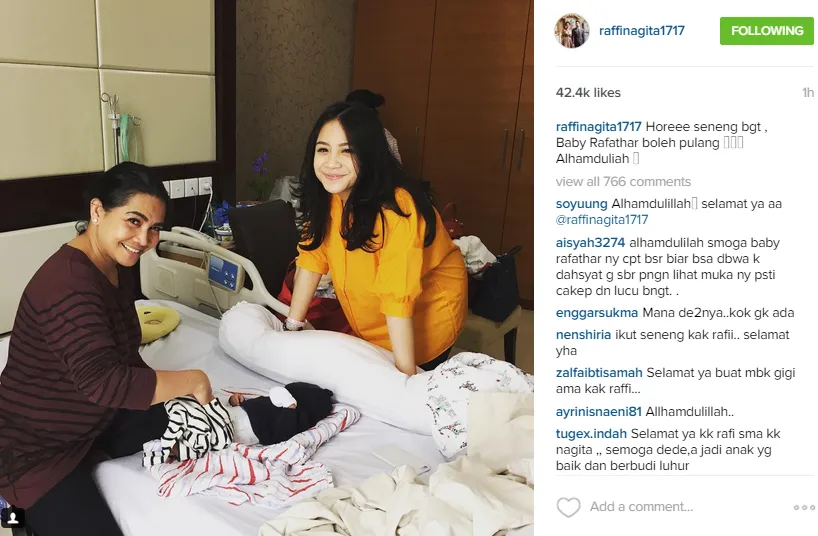 Wajah Rafathar masih disembunyikan. @instagram/raffinagita1717
