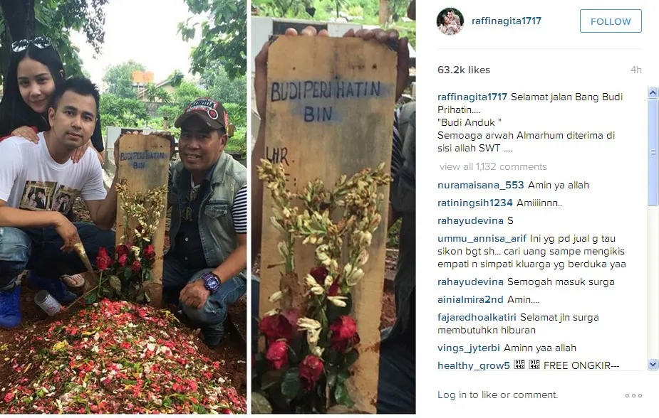 Raffi dan Gigi Kunjungi Makam Budi Anduk © raffinagita1717