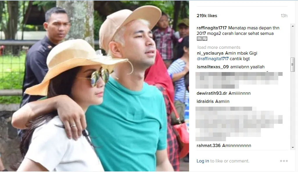 Raffi Ahmad tulis doa di tahun 2017 @ Instagram.com/raffinagita1717