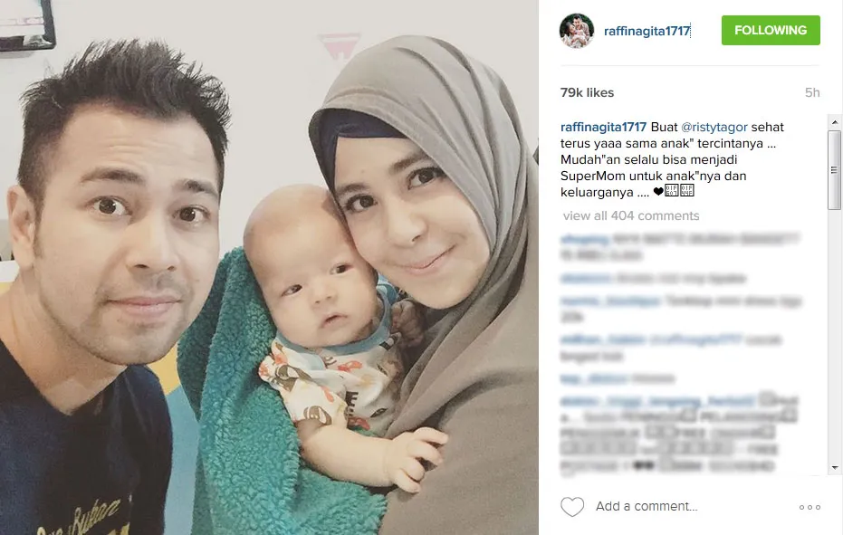 Raffi Ahmad beri dukungan untuk Risty Tagor © Instagram.com/raffinagita1717