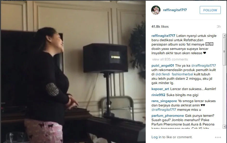 Nagita Slavina saat latihan © instagram.com/Raffigigi1717