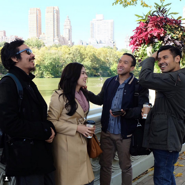 Suasana saat Raisa dan Maruli syuting TERJEBAK NOSTALGIA di New York/©instagram.com/raisa6690
