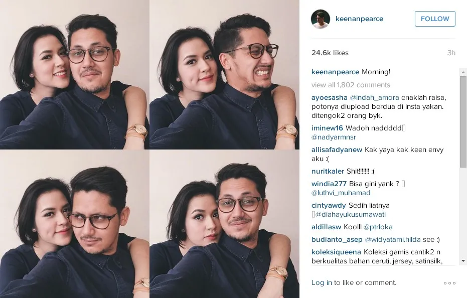 Sapaan Keenan dan Raisa untuk para fans, gimana nggak patah hati? © instagram.com/keenanpearce