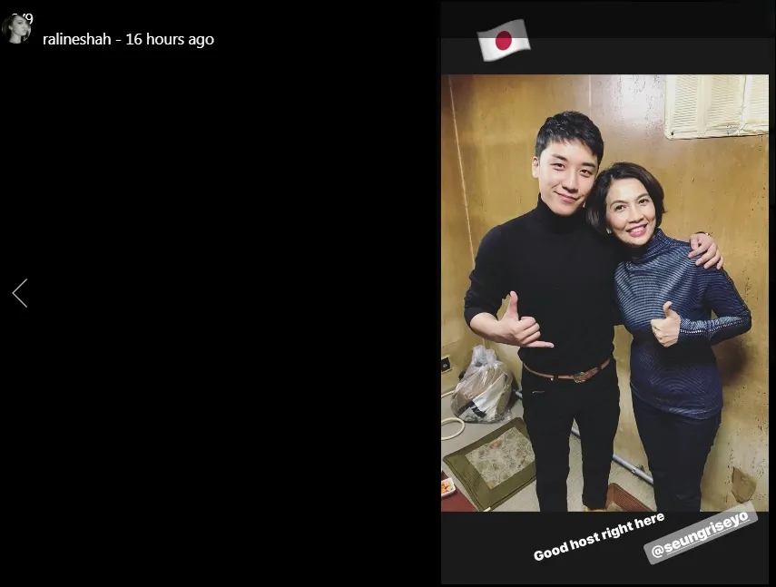 Ibu Raline foto berdua dengan Seungri @ralineshah