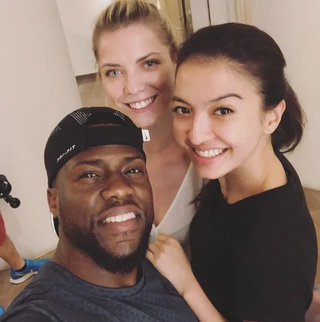 Lagi nge-gym beruntung banget bisa ketemu Kevin Hart! © instagram.com/ralineshah